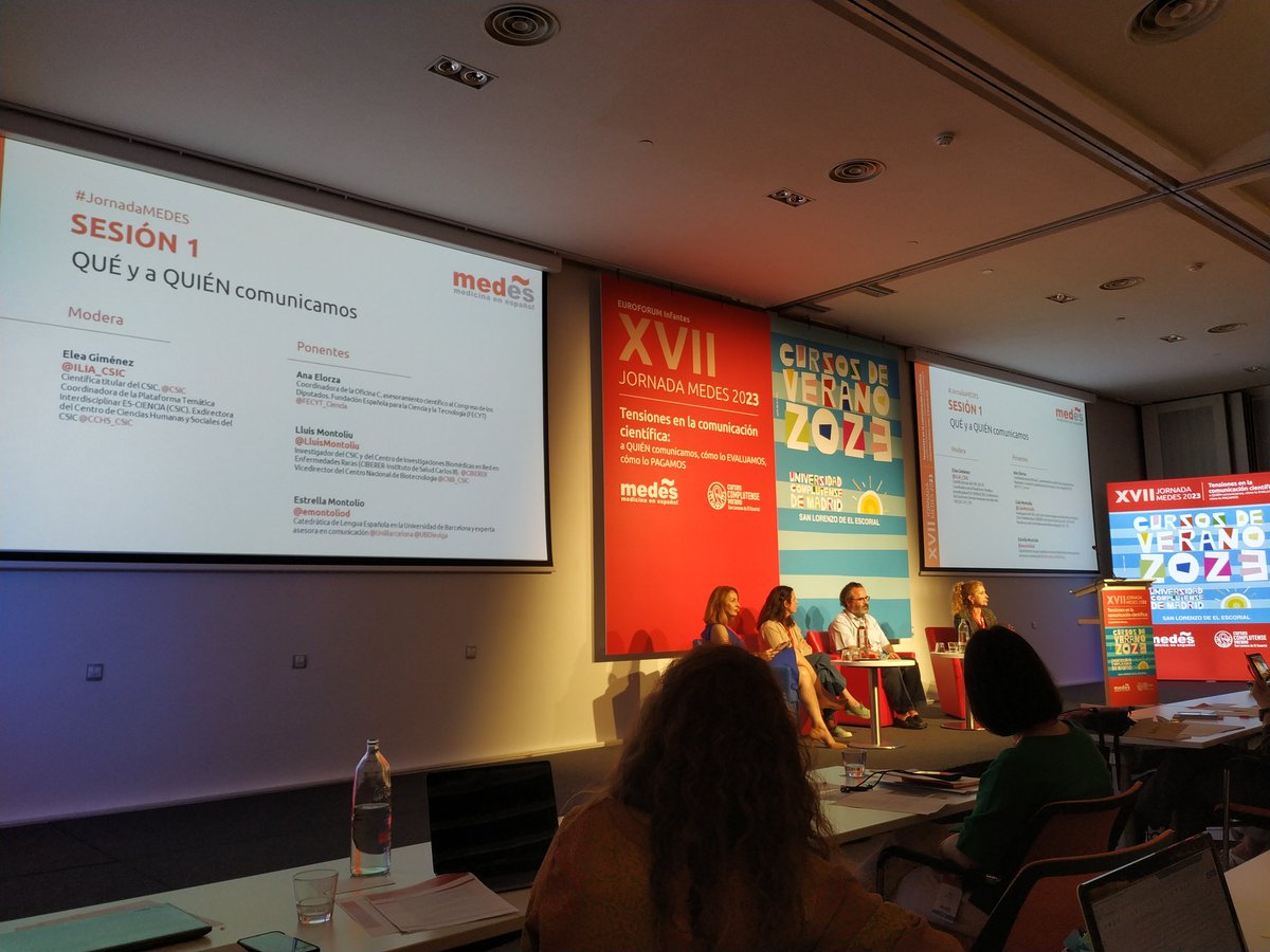 Un placer asistir a la XVII #JornadaMEDES 2023 organizada por <a href="/FundacionLilly/">Fundación Lilly</a> sobre Tensiones en la comunicación científica: a QUIÉN comunicamos, cómo lo EVALUAMOS, cómo lo PAGAMOS📢  Sesiones de debate súper interesantes, mención especial a la intervención de <a href="/emontoliod/">Estrella Montolío</a> 🔝