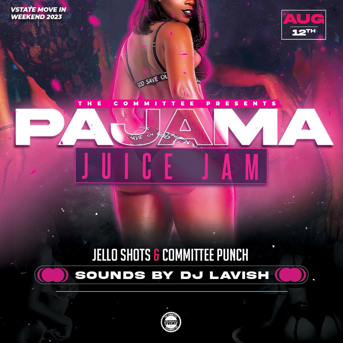 TheCommitteeVSU's tweet photo. WBW kickoff, be there Aug 12😈 Pajama Jam a couple weeks away🌚 most def got to show class of VSU 27' a REAL EXPERIENCE 🎬TheCee way, ya digg! OH YEAH WE GOT THEM JELLO SHOT MFS🗣️ https://t.co/DYjvnu1lxb