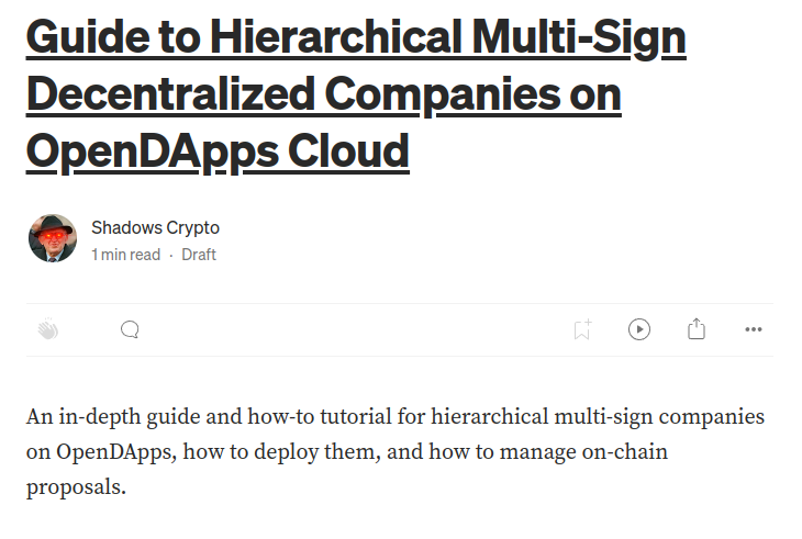 cfr_labs's tweet photo. This week our weekly blog post will be available on Wednesday and it will cover our Hierarchical Multi-Sign Company services.
We are also experimenting with the #OpenDapps referral system which will allow our supporters to earn DFI on #DMC for recommending our services. #build https://t.co/7q2f0sCIQB