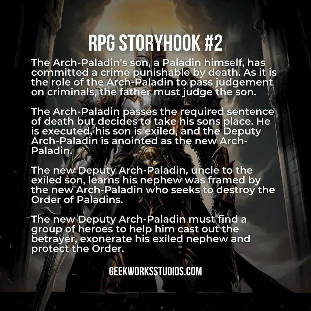 geekworkstudios's tweet image. RPG Storyhook 2: The Arch Paladin

#geekworksstudios #rpg #roleplayinggame #dungeonsanddragons #Palladium #dnd