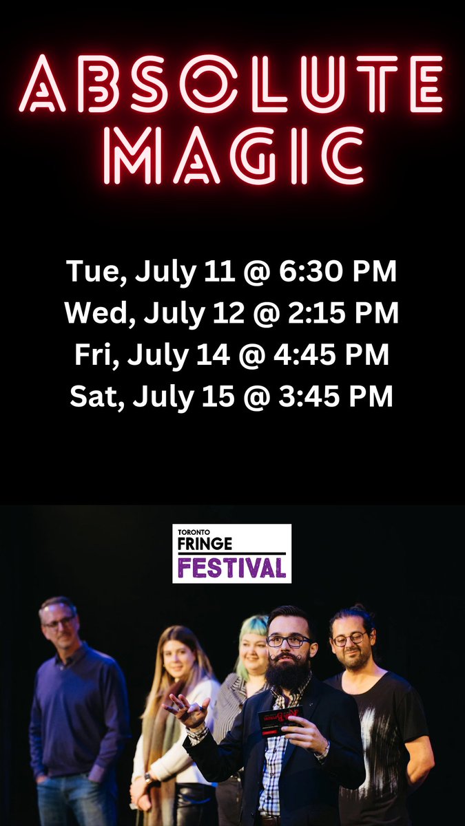KeithHBrown's tweet photo. Only 4 shows left @Toronto_Fringe
Last two shows were almost sold out. Get these ones before they're gone!
Tue, July 11 @ 6:30 PM
Wed, July 12 @ 2:15 PM
Fri, July 14 @ 4:45 PM
Sat, July 15 @ 3:45 PM
https://t.co/CSqcANvaOc
#fringeTO #absolutemagic #yyzevents https://t.co/Uz61uYtz3y