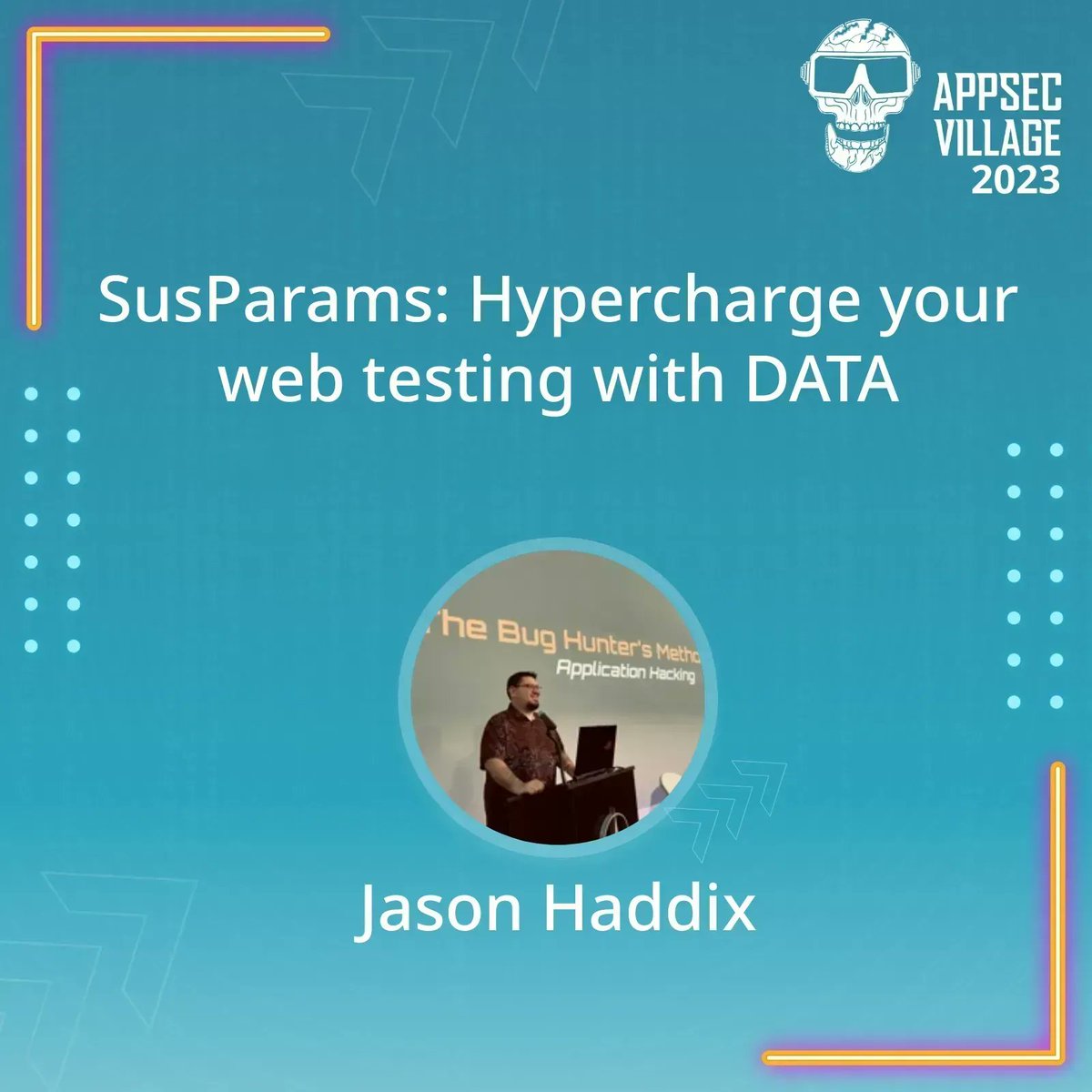 AppSec_Village's tweet image. Congratulations to @jhaddix on the acceptance of their talk to AppSec Village at @defcon. We look forward to welcoming you to the stage this August to discuss hyper-charging #webtesting with DATA.
#dc31 #defcon #defcon31 #appsec #applicationsecurity #appsecurity #apisecurity