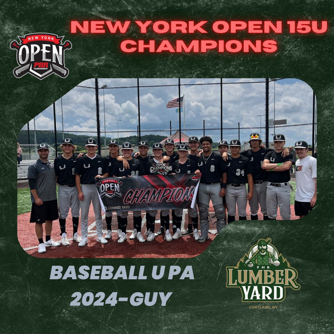 The Lumber Yard on Twitter "🚨New York Open 17u Champs🚨 Congrats to Baseball U PA 2024GUY on