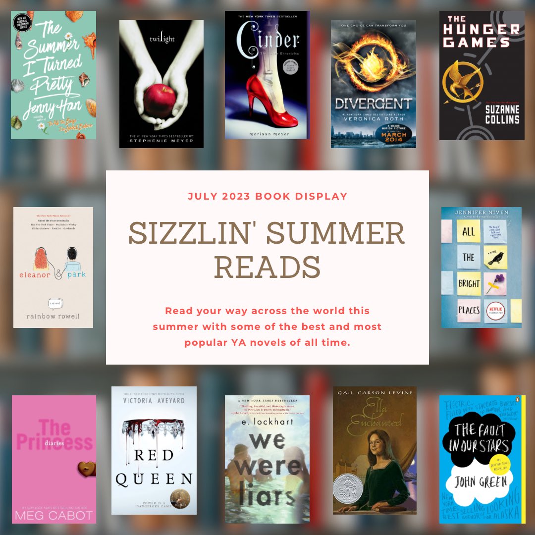 Keep yourself cool and busy this summer by reading some of the top YA novels of all time! Check out our digital display in the link in bio!☀️🌴

#BookLove #YANovels