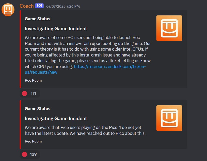 Sk0l ️‍🔥 on Twitter "Rec Rooms Recent Update Brought some game issues