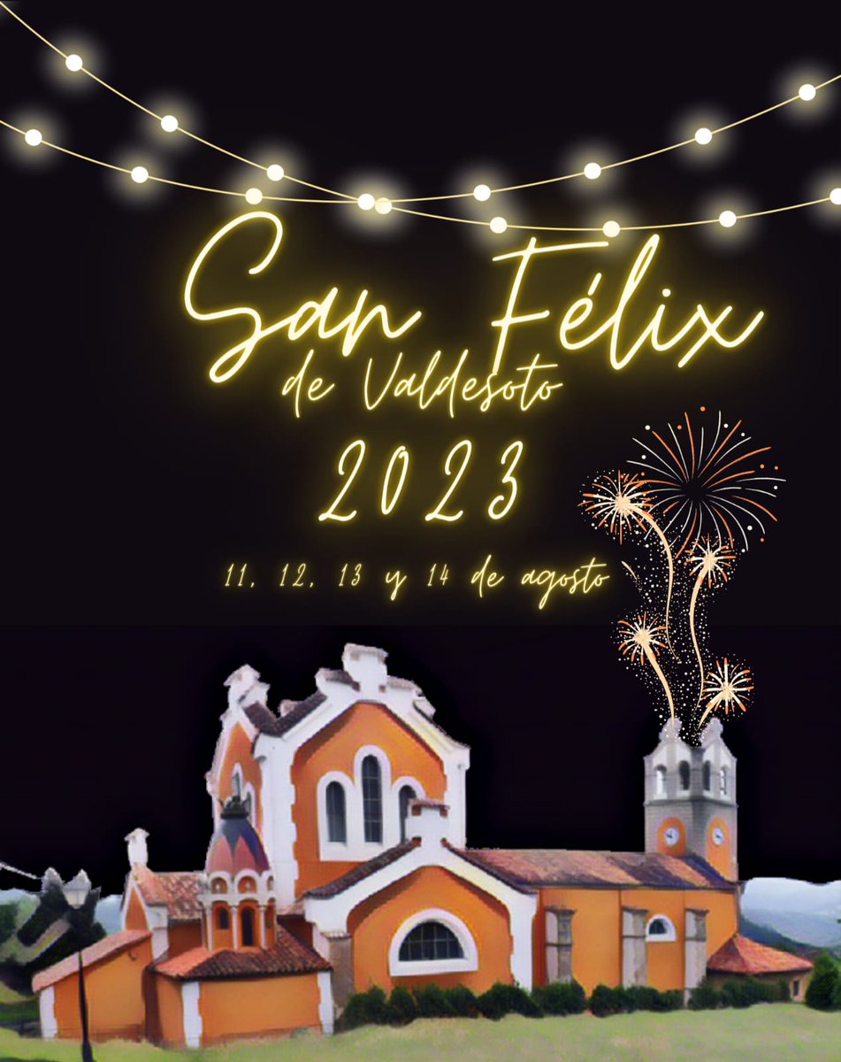 "Y si alguien y oigo decir que Valdesoto morrió..."

✨✨San Félix 2023✨✨

📌11-12-13 y 14 de Agosto

"Empiezo a cantar y digo...¡De Valdesoto soy yo!"