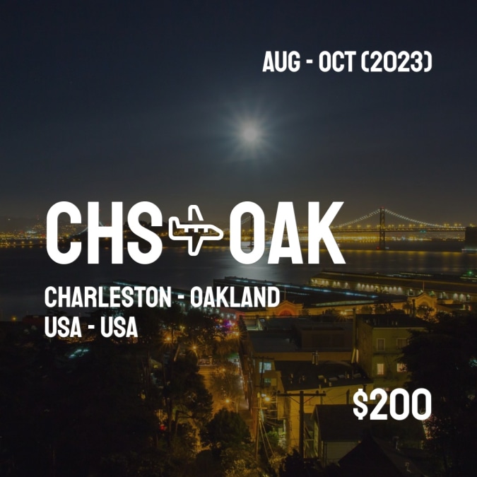 CHSCheapFly's tweet image. ✈️ Charleston (CHS) to Oakland (OAK) for only $200 (USD) roundtrip 💸
31 live dates on Adventure Machine. - get the app on iOS or Android #charleston #charlestonsc #charlestonlife #charlestonphotographer #charlestonliving #charlestoneats