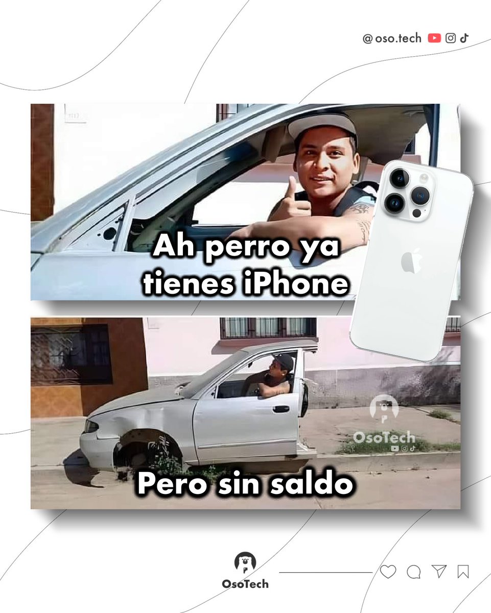 OsoTech's tweet photo. Sin saldo pero con iPhone nuevo 😎 https://t.co/hJu1vVzmEJ