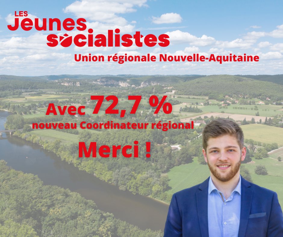 [UNION RÉGIONALE JEUNES SOCIALISTES]

Merci aux JS de la Nouvelle-Aquitaine pour leur confiance en me désignant coordinateur régional🌹

Ensemble nous allons pouvoir travailler au développement des JS en portant haut nos combats et nos valeurs !✊🏼