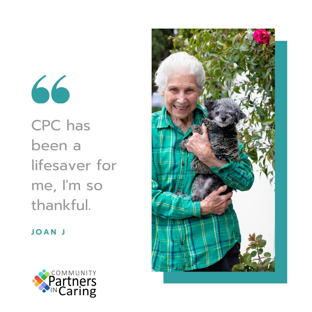 CPCaring's tweet image. We are so grateful to help clients like Joan access our free services. The reason these services exist is because of volunteers like YOU! If you are interested in signing up to help, visit partnersincaring.org or call (805) 925-8000

#volunteer