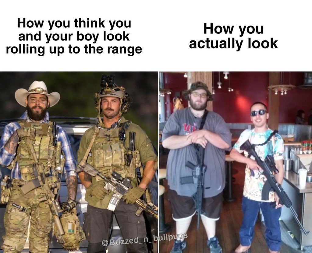 batfefm's tweet photo. I feel personally attacked ๐ค๐คฃ๐
Taxed from @buzzed_n_bullpups ๐๐๐
We all know someone(s) like this..
#gunmeme #gunmemes #gunmemereview #meme #memes ##memesdaily #2a #2ndamendment #shallnotbeinfringed #2amemes #2acommunity #garandthumb #postmalone #gunrange #loadout https://t.co/PAO0lvkZAe