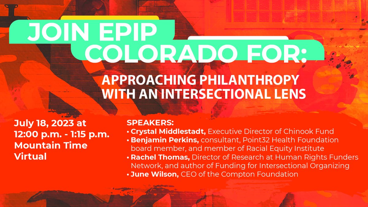 ChinookFund's tweet photo. Join Emerging Practitioners in Philanthropy for a conversation with four social justice experts from across the nation on Intersectionality + Philanthropy. Crystal Middlestadt, Chinook Fund executive director, is honored to join this panel. RSVP at https://t.co/HFu8XKiLFr https://t.co/G7HTXiRcPw