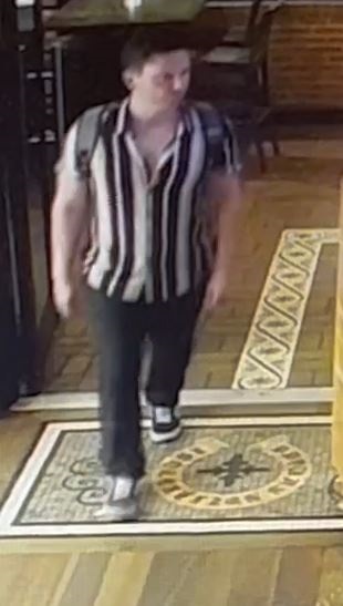 WestshoreRCMP's tweet image. We are investigating a report of an assault that took place at Browns Social House in Langford around midnight on July 3. The victim was assaulted after confronting the suspect for leaving the establishment with a glass of wine in hand. We are looking to identify this suspect:…