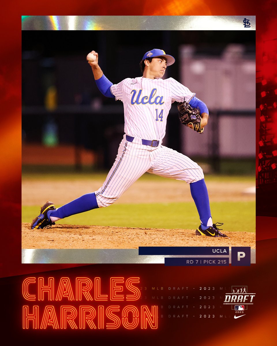 Cardinals's tweet photo. With the 215th overall pick of the 2023 #MLBDraft, the #STLCards select RHP Charles Harrison IV! https://t.co/Wg3IaHO0b8