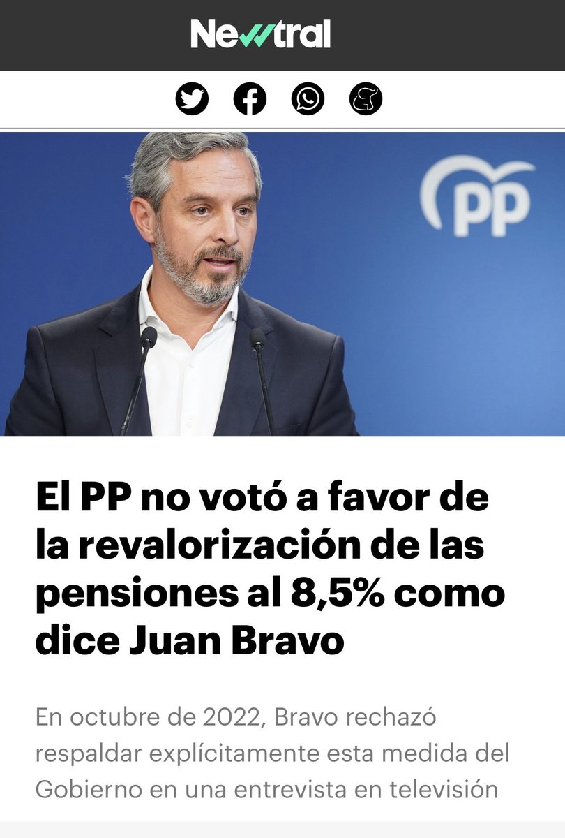 Feijóo acaba de decir que el PP votó a favor de la subida de las pensiones.

Aquí la muestra de cómo miente impunemente a España entera
#CaraACaraAtresmedia #Adelante #EspañaAvanza