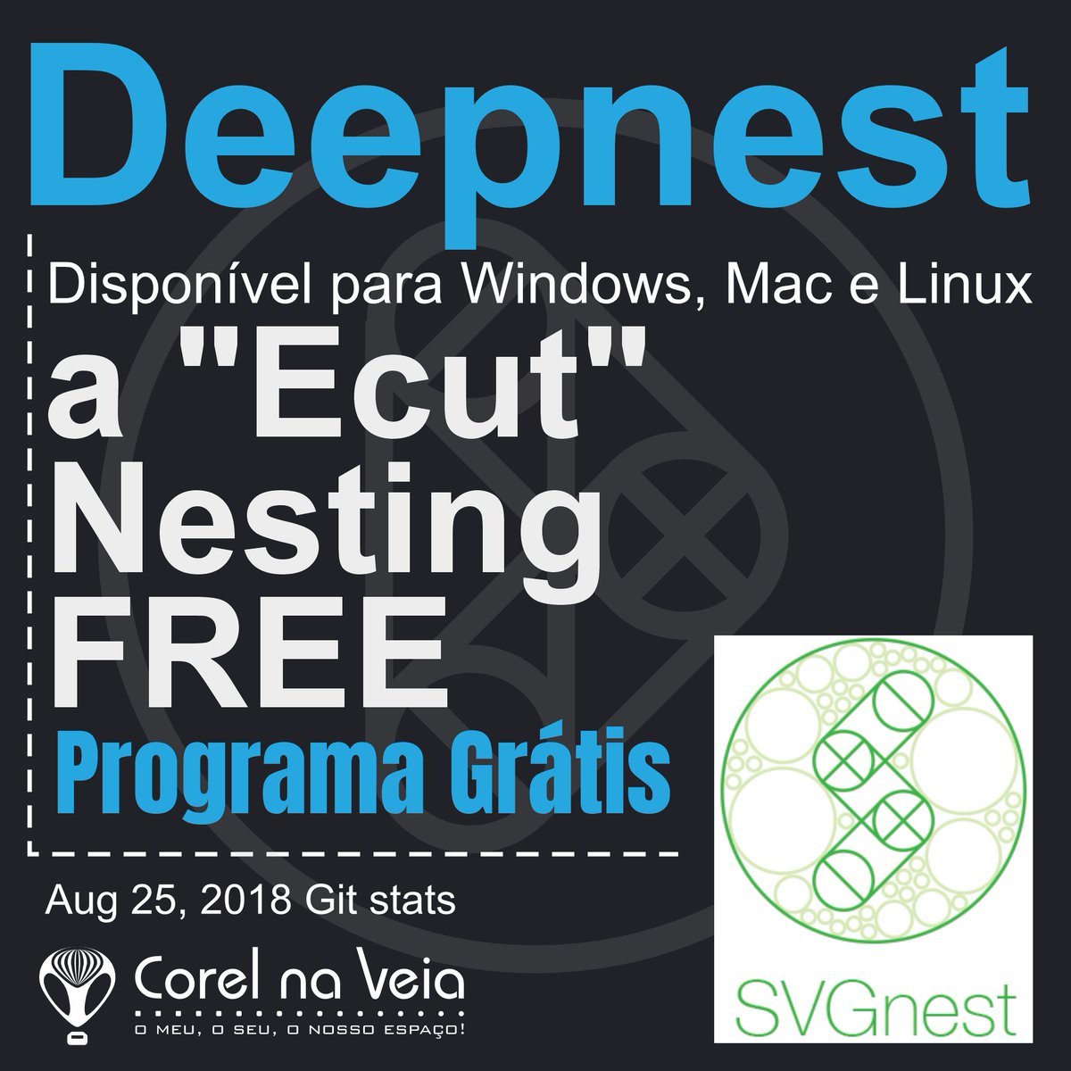 CorelnaVeia's tweet image. #Deepnest, #EcutNestingFREE, #EconomizaMaterial, #EncaixandoFormasVetoriais, #CNC, #AgrupamentoDeCódigoAberto, #MesclagemAutomáticaDeLinha, #MotorDeNidificaçãoRobusto, #ImportarArquivosDXFESVG, #FacilidadeDeUso