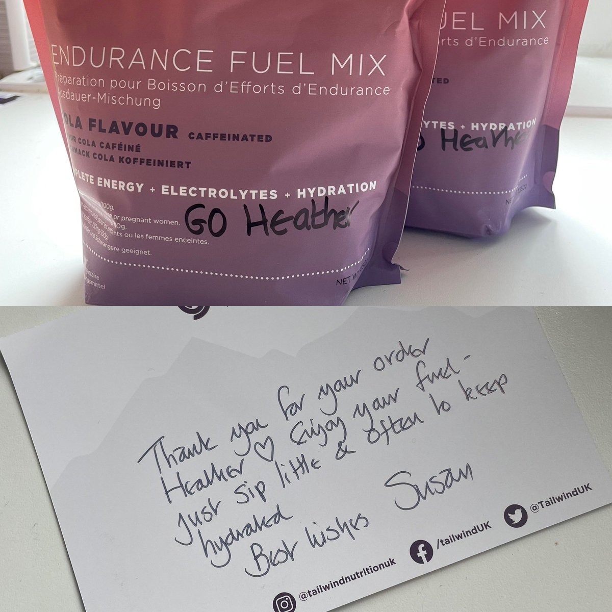 idontevenrun's tweet photo. I love when companies care! Thank you @TailwindUK 💙🏃🏻‍♀️ https://t.co/HuT5Diy5EU