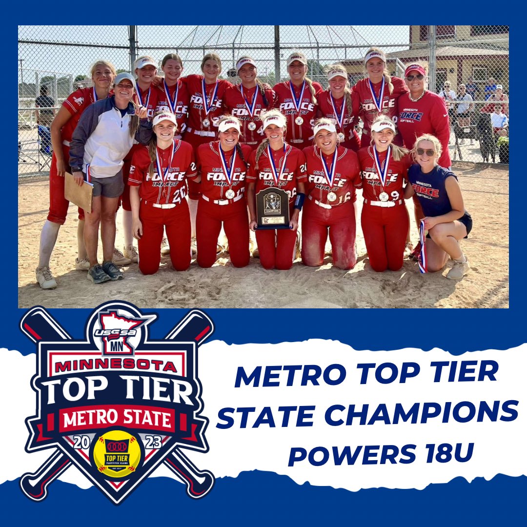 MNForceImpact's tweet image. POWERS 18U USSSA METRO TOP TIER STATE CHAMPIONS! #championsforlife