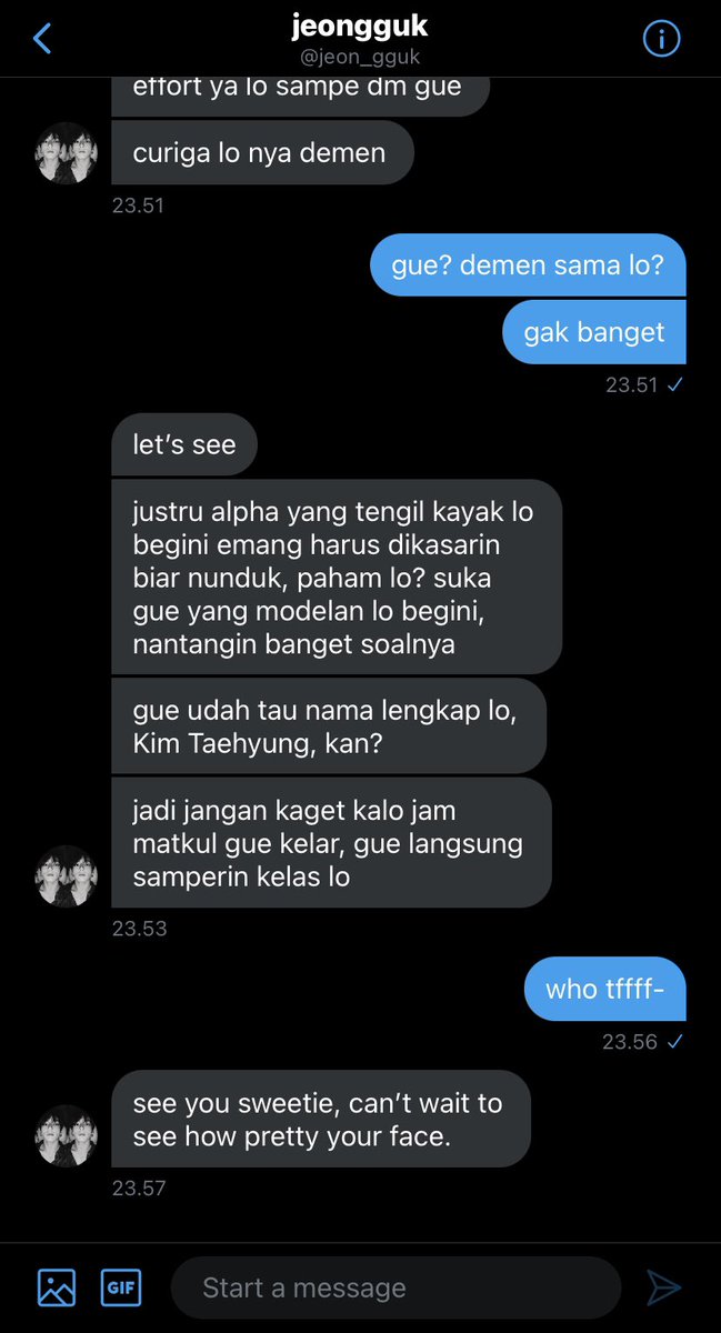 sequexl's tweet image. taekook • kookv
one tweet au; “nantangin”
enigma — alpha.