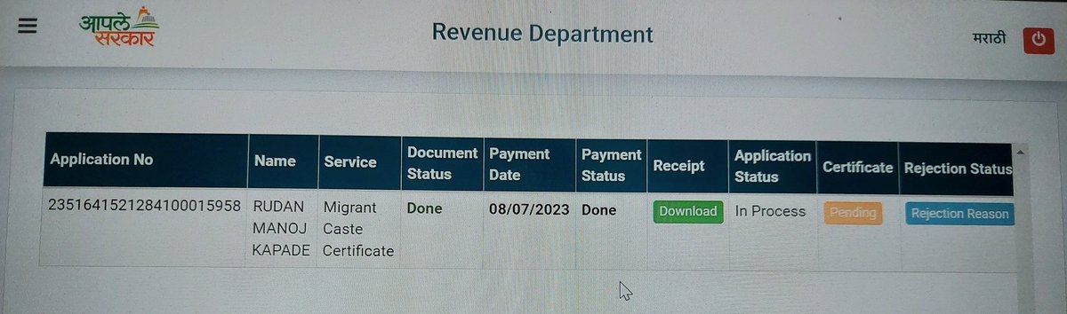 Manoj_Kapade's tweet photo. @MahaitInfo

Due to technical snag in the Apale portal, the cast certificate of my son is not downloading (2351641521284100015958)
Kindly do the needful as today is last day to submit the verification report with concern Cast Certificate to addmission of PG for my son. https://t.co/H1JZhdKR1G