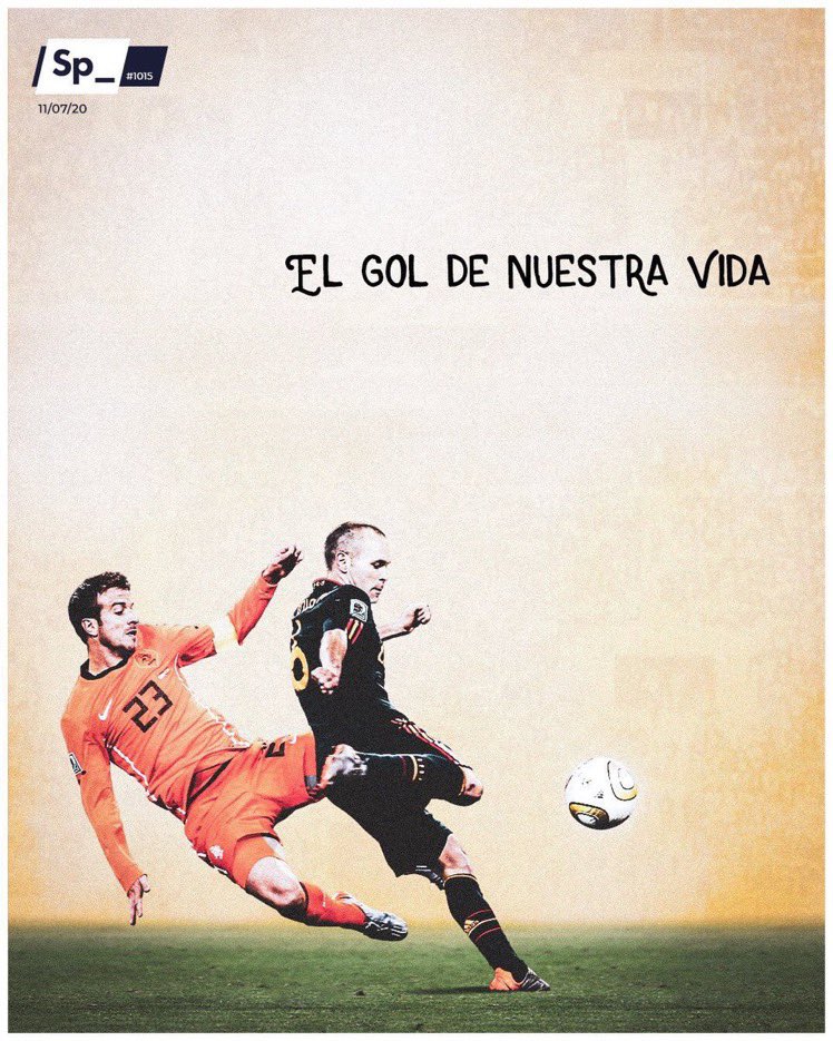 SpheraSports's tweet photo. Este martes es 11 de julio. Se cumplen 13 años desde que Andrés Iniesta escuchara el silencio un segundo antes de marcar EL GOL. #minuto116

‘𝙀𝙡 𝙜𝙤𝙡 𝙙𝙚 𝙣𝙪𝙚𝙨𝙩𝙧𝙖 𝙫𝙞𝙙𝙖’. https://t.co/hjEh84F9gB