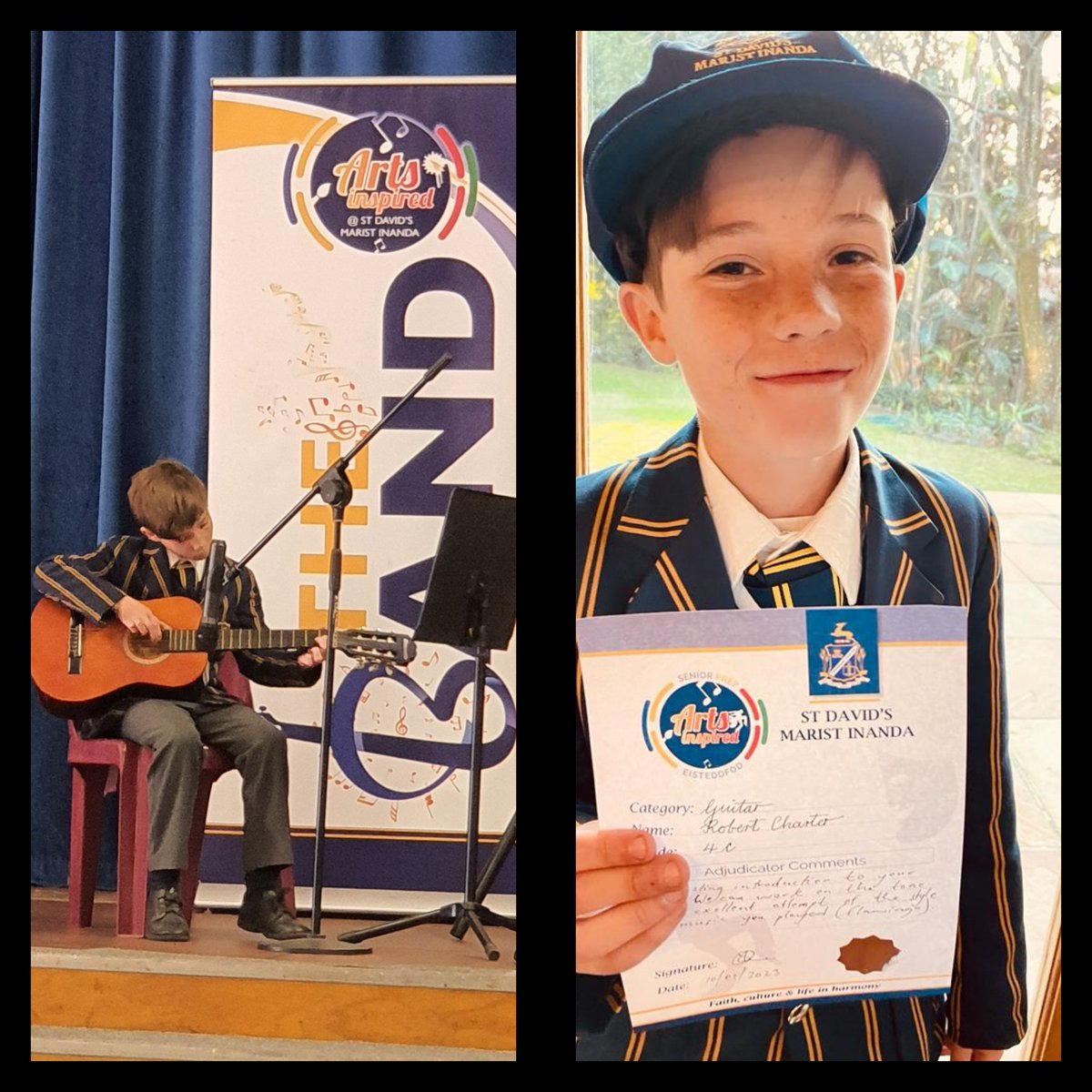 FivazMandy's tweet photo. Great performance, Robert Charter! Congratulations on receiving a Silver Certificate at your first Eisteddfod.  @StDavids_Marist https://t.co/3qavmnJVDX