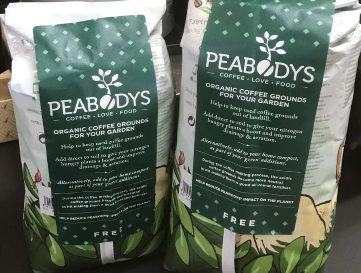 peabodys_coffee's tweet photo. Did you know you can collect used coffee grounds from @peabodys_coffee bars for use in your garden? Our fairtrade coffee saves acres of rainforest in coffee producing countries & we support the @worldlandtrust. Ask any member of staff who can help #coffeecompost #sustainability https://t.co/j2Zjxbl3vZ