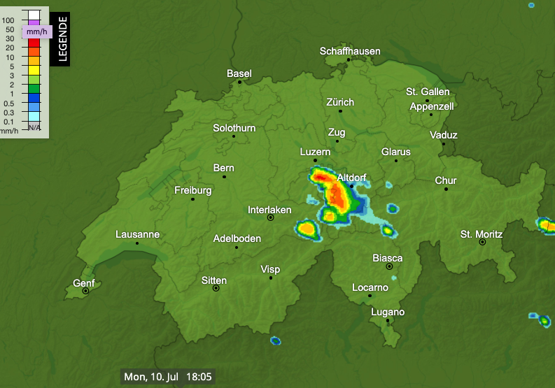 MeteoNewsAG's tweet image. Der Nachmittag brachte viel Sonne und verbreitet Temperaturen über 30 Grad, am heissesten wurde es in #Genf mit 35,1 Grad. In der #Zentralschweiz hat sich noch ein isoliertes #Gewitter gebildet, es hat seinen Höhepunkt aber wohl schon überschritten. met.to/g5n (km)