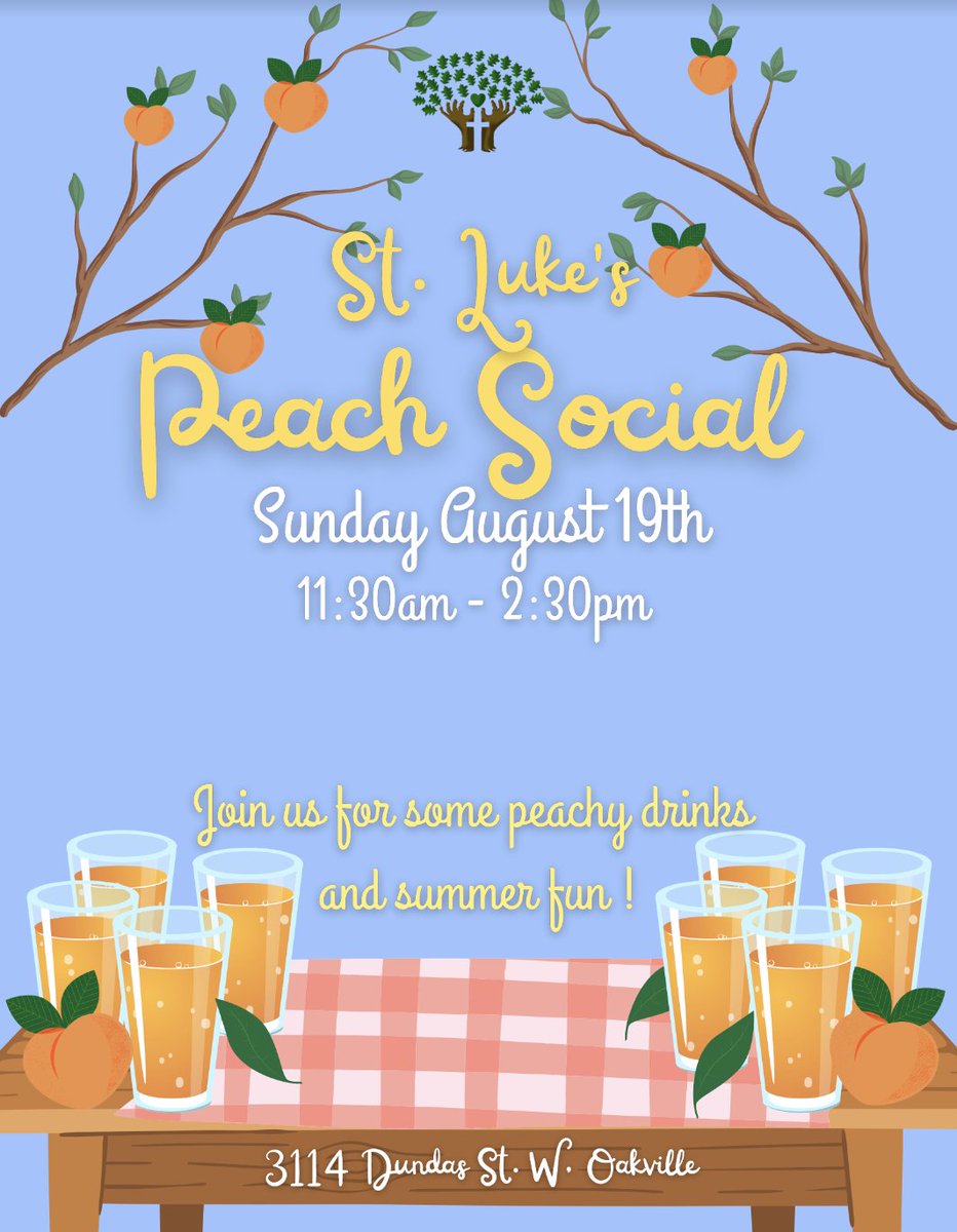 A St. Luke's tradition is back! Come join us for our Peach Social - free admission, all are welcome 😊