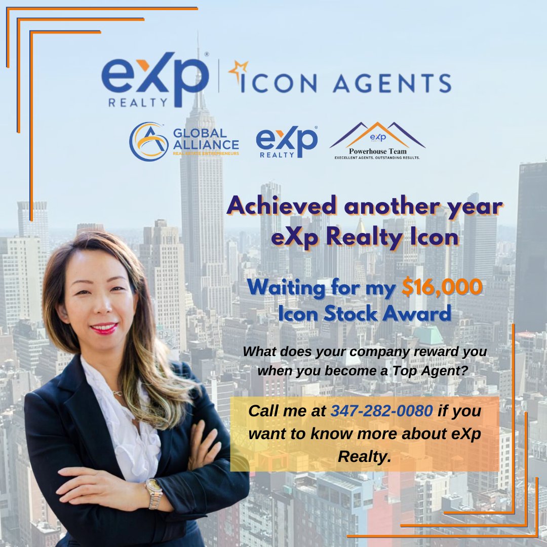 SueXu_Realtor's tweet photo. I feel privileged to be recognized as an eXp Realty icon, and I am incredibly grateful for achieving this significant milestone.
#exproud
#exprealty
#iconagent
#expiconagent
#realestate
#queensny
#queensrealtor
#selleragent
#salesperson
#honored
#grateful https://t.co/1UBW8WacLH