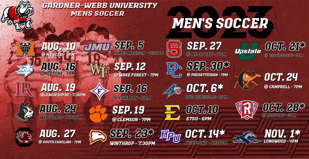 IT’S HERE! The first fall schedule in the New Era of Gardner- Webb Men’s Soccer. This season can’t come soon enough ⚽️🗓️
#SkoDawgs