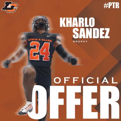 Very thankful to have received an offer to <a href="/LCPiosFB/">Lewis & Clark Football</a> thank you <a href="/JoeBushman5/">Joe Bushman</a> for the opportunity!! <a href="/FootballBrophy/">Brophy Football</a> <a href="/jason247scout/">Jason Jewell</a> <a href="/gridironarizona/">Gridiron Arizona</a>