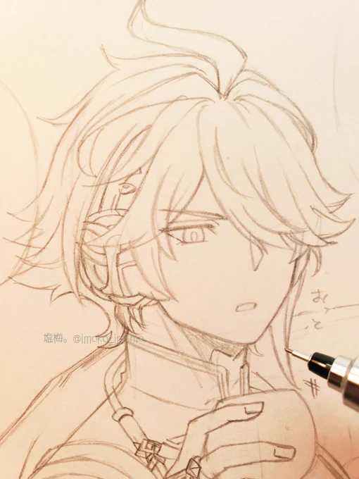 真夜中wip日中の疲れが抜けぬ…が、朝まで描きますぜ 