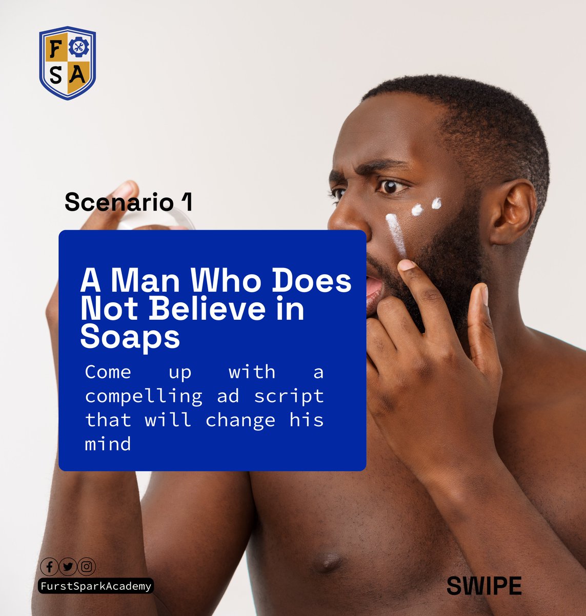 FurstAcademy's tweet photo. Are you a marketing Guru?
Challenge 1: Sell soap to a man who's never bathed. 🧼💦 Challenge 2: Market new soap to a wealthy woman💎✨
Share your creative sales pitches.
✨ Join the conversation. #MarketingChallenge #MarketingMastery #CreativeApproach #FurstSparkAcademy https://t.co/cr8kP3uIsp