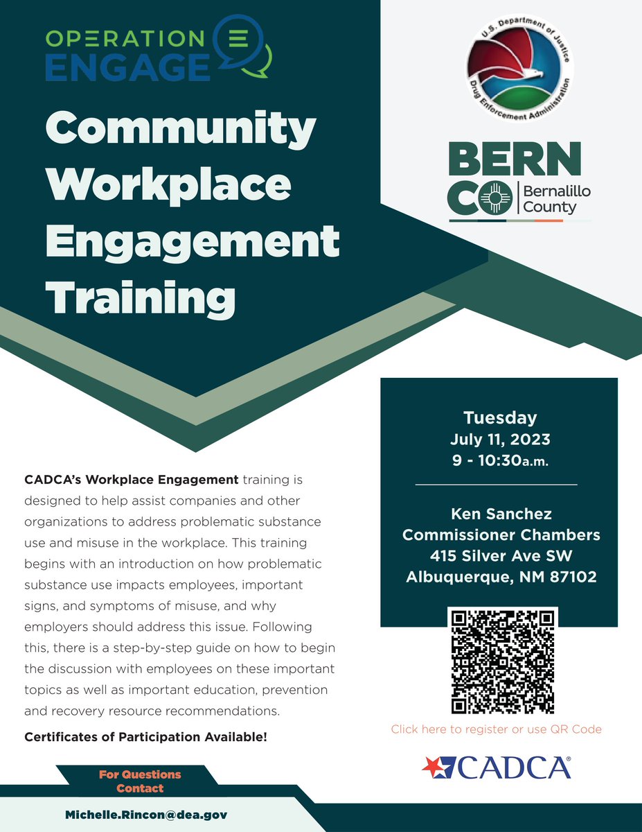 WCCDG1's tweet photo. 🌟 Join us for the Community Workplace Engagement Training! 📣
Learn how to address substance misuse in the workplace, identify signs, and initiate important discussions with employees. July 11, 2023 - 9:00 a.m. - 10:30 a.m. #WorkplaceEngagement 
https://t.co/Jkd5pDXIXH https://t.co/wzWG05REDE