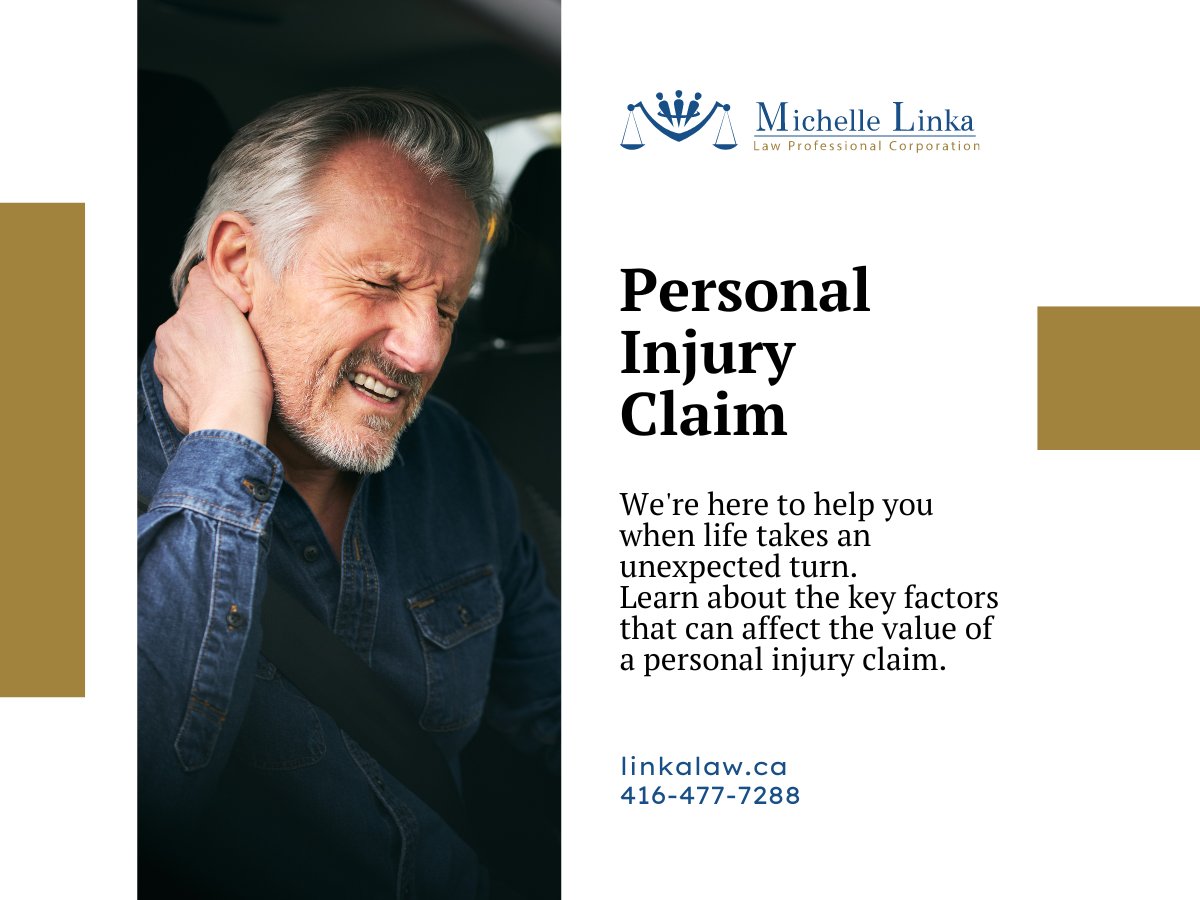 We're here to help you when life takes an unexpected turn. Learn about the key factors that can affect the value of a personal injury claim so that you can protect yourself effectively.

linkalaw.ca/6-factors-affe…

#ontariolawyers #personalinjurylawyer