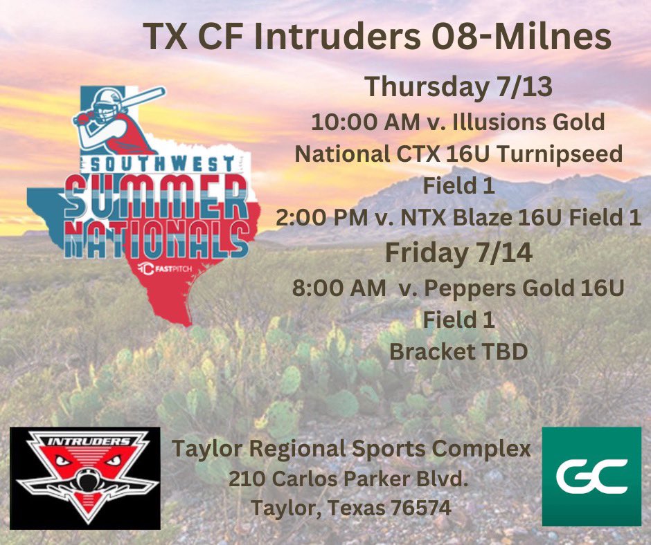 Just a few days away from getting after it at the <a href="/TCSFastpitch/">TC Fastpitch</a> SW Summer Nationals in Austin! Let’s keep the momentum rollin’ ladies 🔴⚫️🥎🔥👊🏼 #intrudersfam #triplecrown <a href="/cf_texas/">Texas CF Intruders</a> <a href="/cfintrudersgold/">CF Intruders Gold 18u</a>