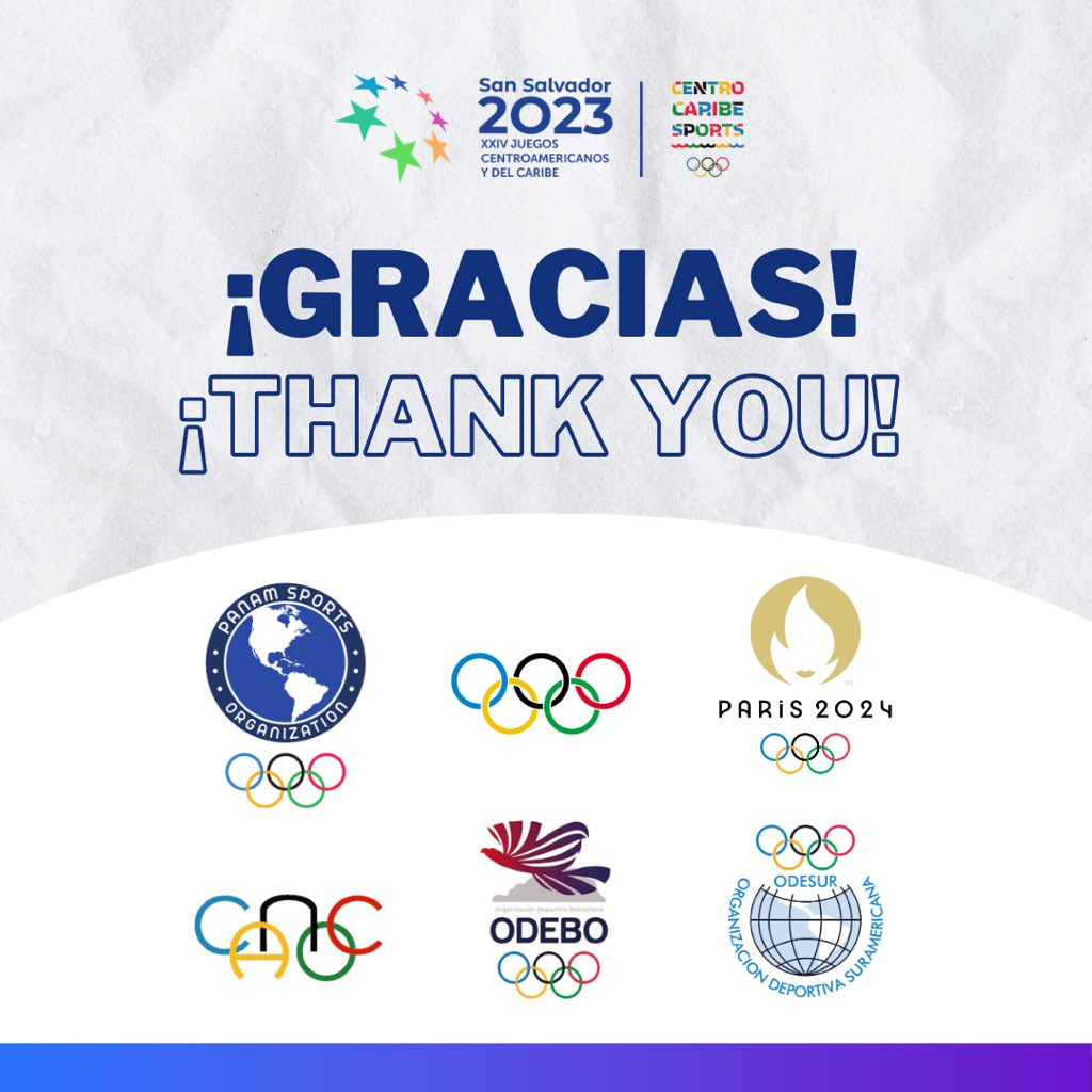 Gracias por seguir y difundir nuestros Juegos Centroamericanos y del Caribe #SanSalvador2023.

🇦🇬🇦🇼🇧🇸🇧🇧🇧🇿🇧🇲🇨🇴🇨🇷🇨🇺🇩🇲🇩🇴🇸🇻🇬🇩🏳️🇬🇾🇭🇹🇭🇳🇰🇾🇻🇮🇻🇬🇯🇲🇲🇽🇳🇮🇵🇦🇵🇷🇰🇳🇻🇨🇱🇨🇸🇷🇹🇹🇻🇪

Thank you for following and spreading the word about our Central American and Caribbean Games, <a href="/SSalvador2023/">San Salvador 2023</a>.