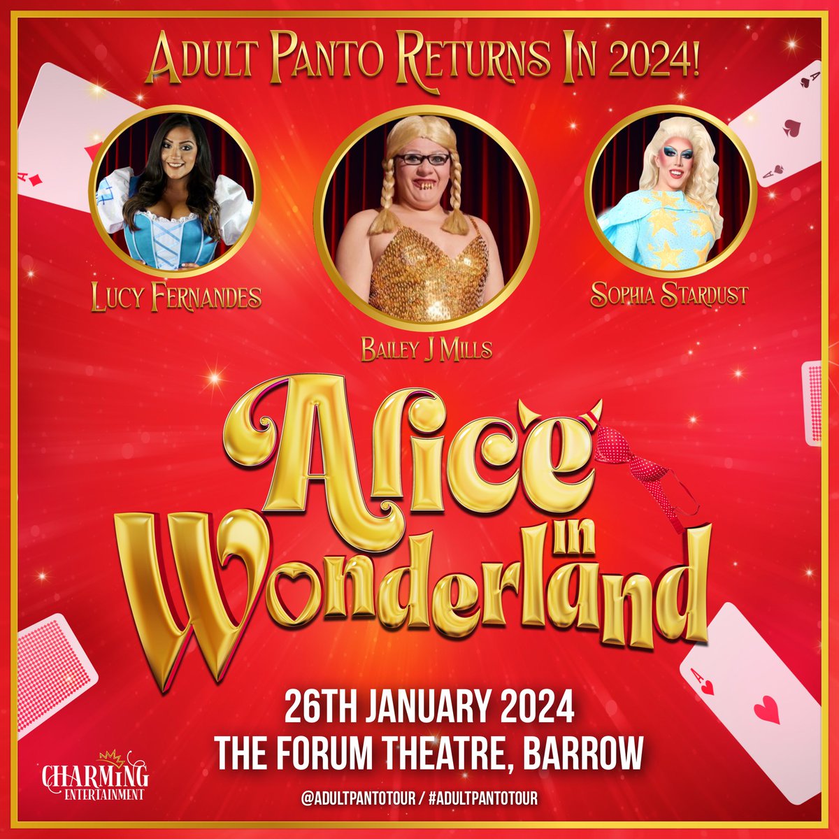 Barrow Panto (@barrowpantomime) on Twitter photo Start your engines Barrow.. Adult Panto Tour is back! 🤡
Starring <a href="/baileymills99/">Bailey Jaye Mills</a> and @sophia_stardust plus further major casting to announce🤐
🎭 <a href="/theforumbarrow/">The forum Barrow</a>
📅 Friday 26th January 2024
🎟️ theforumbarrow.co.uk/event/adult-pa…
#adultpantotour #boogiewonderland Start your engines Barrow.. Adult Panto Tour is back! 🤡
Starring <a href="/baileymills99/">Bailey Jaye Mills</a> and @sophia_stardust plus further major casting to announce🤐
🎭 <a href="/theforumbarrow/">The forum Barrow</a>
📅 Friday 26th January 2024
🎟️ theforumbarrow.co.uk/event/adult-pa…
#adultpantotour #boogiewonderland