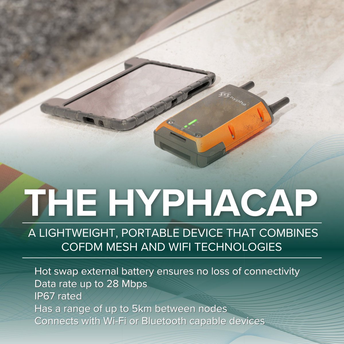 SovereignSys's tweet photo. The HyphaCAP, a lightweight, portable ip mesh device that combines COFDM mesh and WiFi technologies to enable users to connect smart devices, sensors and cameras in environments that defeat radio and cellular communications. #searchandrescue #criticalcomms #mesh #ipmesh #ipradio https://t.co/C81i0gDmqs