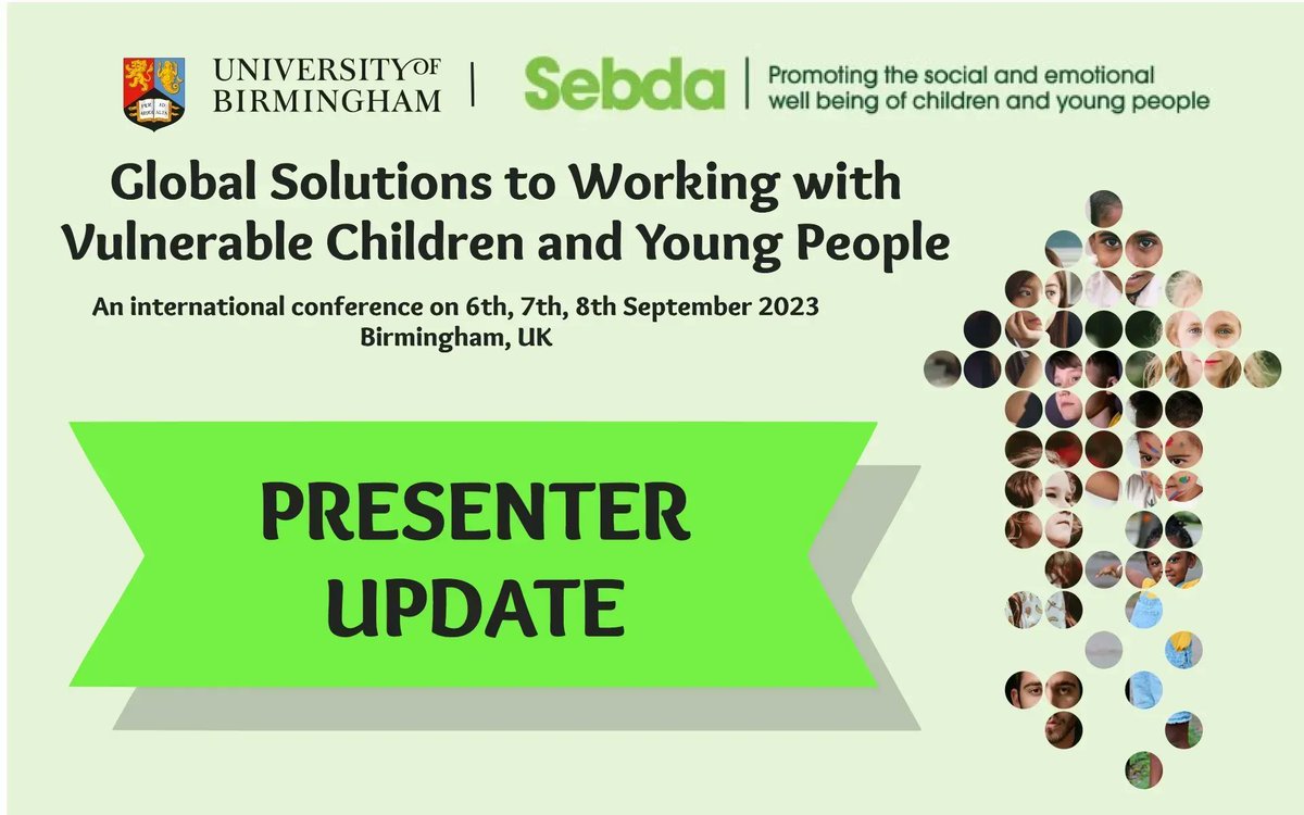 Stefanie Pearce will share 'INSIGHTS INTO SCHOOL BELONGING IN A TRAUMA-INFORMED SCHOOL'  Explores the voices of CYP with developmental trauma at a specialist school &amp; who may be disempowered by their trauma &amp; their voices marginalised. #trauma #childsvoice buff.ly/41ku2kS