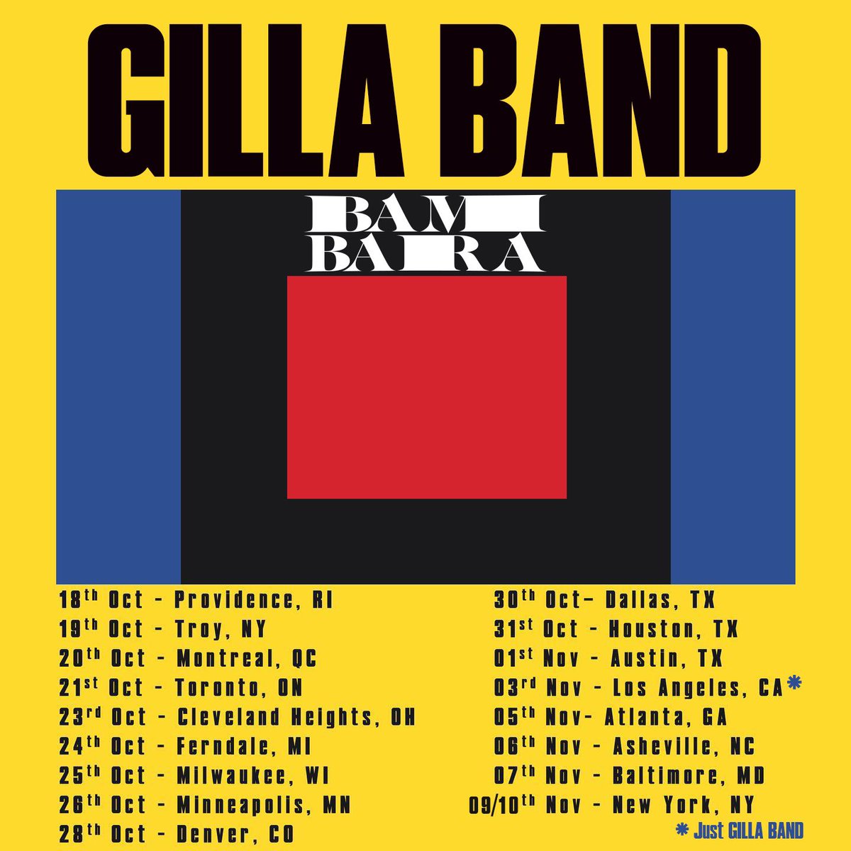 🚨🚨 Can’t wait to hit the road with our main squeezes @gillaband this fall. These dates will likely be our only shows for the year as we finish up the new album so come on out and maybe hear us play a new song or two. Tickets available now!