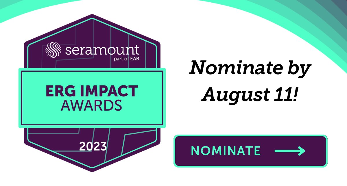 ⏰  We are ONE MONTH away from the #ERG Impact Awards nomination deadline on August 11! ⏰
We look forward to see what impactful work #ERGs have been up to! bit.ly/3MJneaU

#DEI #Diversity #HR #Talent #SeramountEmERGe #Seramount100Best