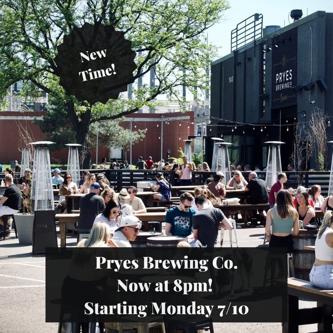 TriviaMafia's tweet photo. Happy Monday, trivia fans! We're delighted to bring you a new venue in Fridley, which you can check out this Thursday at @forgottenstarmn. Our friends at @pryesbrewing have a new start time as of tonight -- catch them at 8pm for the summer. https://t.co/X3zH4SfKWp