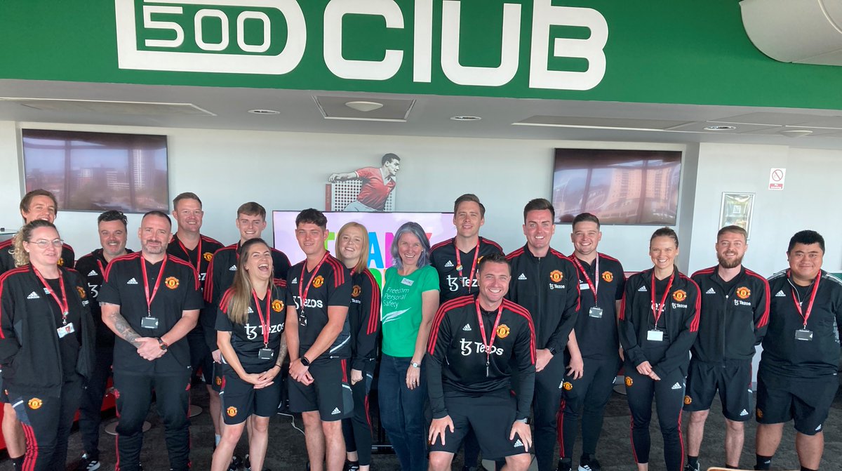 FpsJulie's tweet photo. Thanks to @manutd for hosting our How To Be An Active Bystander training with staff from @MU_Foundation as part of the #Righttothestreets project which aims to ensure women and girls feel safe in public spaces. @imi_halls @evefrancisholt @GreaterSport https://t.co/pRprTV6jyU