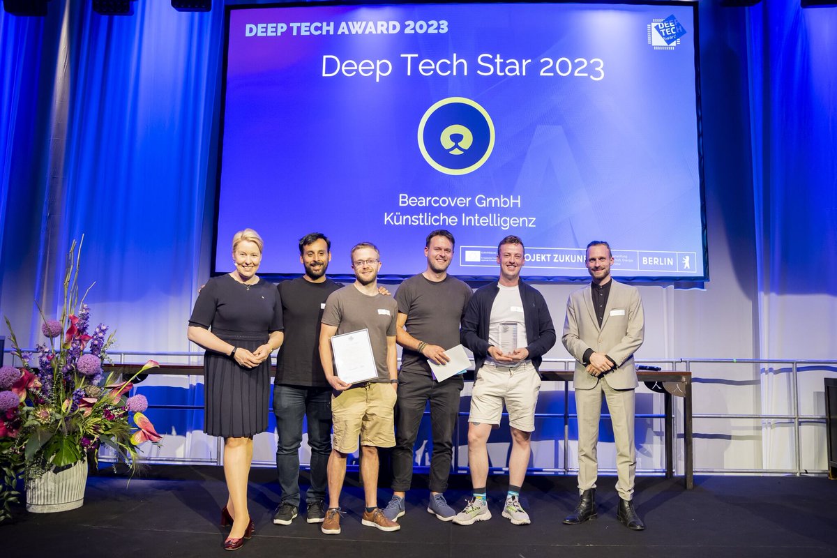 ai__berlin's tweet image. Congrats to #Bearcover, winners of the #DeepTechAward 2023 in #AI 🎉! &apos;Oscar&apos; their tech, eases workload in care facilities. Hats off to finalists @Polit-X &amp;amp; @Aignostics for their innovation in #DeepTech, too. More coming on Bearcover! #BerlinStartups #HealthTech #ai_berlin 🏆