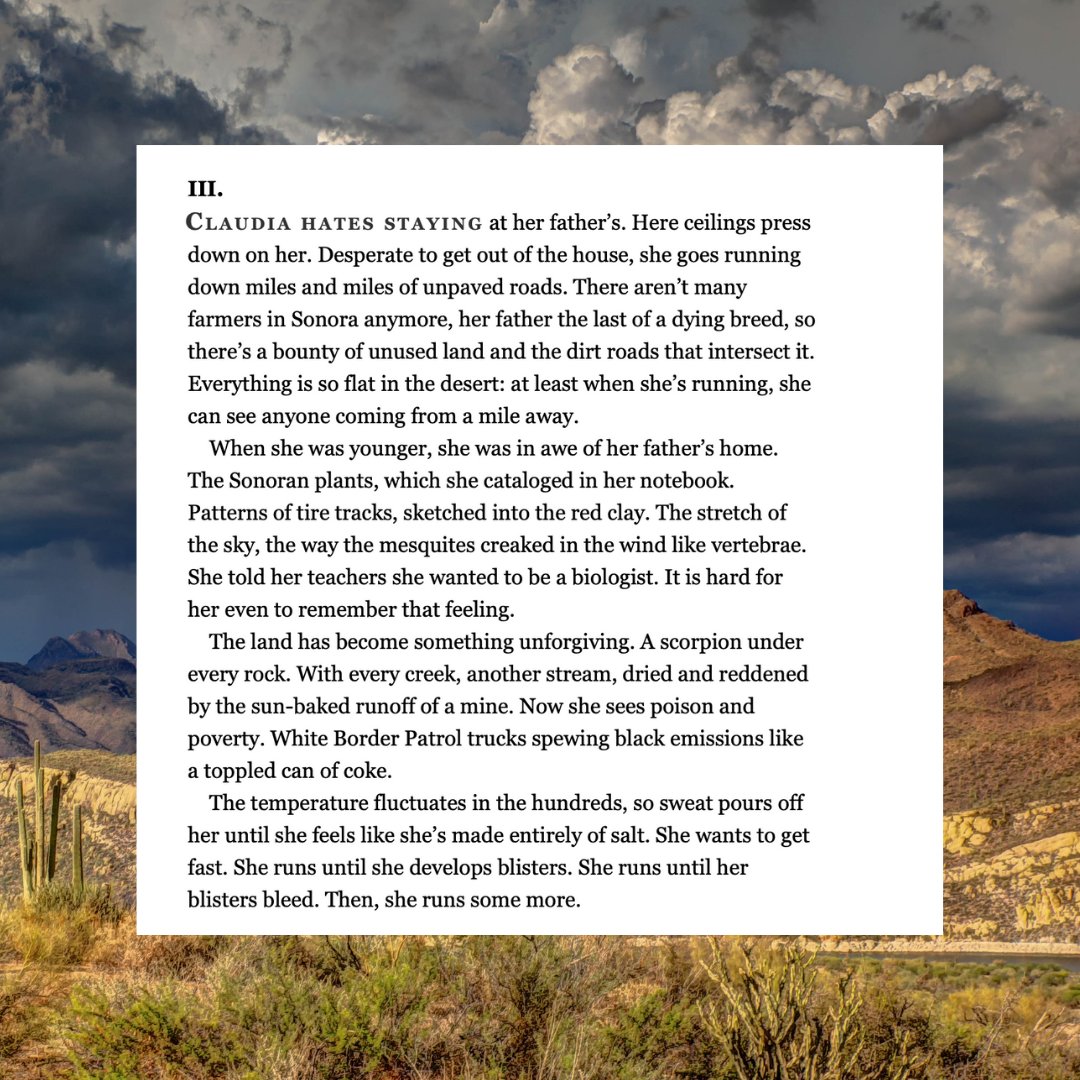 I'm so, so proud that my story CUERNOS is out today at @NarrativeMag ! It's a love letter to the Sonoran Desert & an exploration of how we mythologize trauma. Come for monsoons, Nahua transformation myths, & prophetic dreams. Stay for a barn burning.
narrativemagazine.com/issues/spring-…