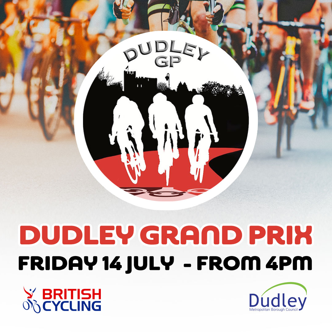 dudleymbc's tweet photo. 🚴🥇 Join us in Dudley town centre on Friday from 4pm for the @britishcycling Dudley Grand Prix!

Enjoy thrilling races, live music, food and an incredible atmosphere in a brilliant free night out for all the family.

More info 👉 https://t.co/jPHgln7MME

#DudleyGP @dudleycrit https://t.co/ROptRmje4a