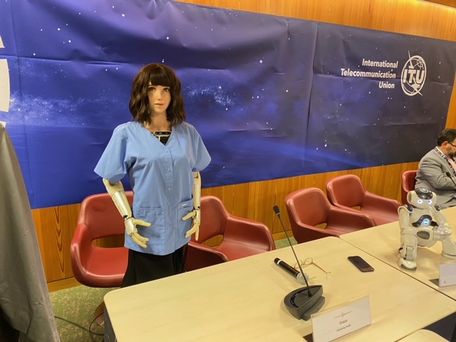 ITU Liaison Office with the UN in New York (@ituatunhq) on Twitter photo Meet some of the robots that might even be our future workmates! <a href="/ITU/">Int’l Telecommunication Union</a> staff-robot meet up at #AIforGood Summit last week. 🤖🤖🤖 <a href="/AIforGood/">AI for Good 🇺🇳 #AIforGood</a> Meet some of the robots that might even be our future workmates! <a href="/ITU/">Int’l Telecommunication Union</a> staff-robot meet up at #AIforGood Summit last week. 🤖🤖🤖 <a href="/AIforGood/">AI for Good 🇺🇳 #AIforGood</a>