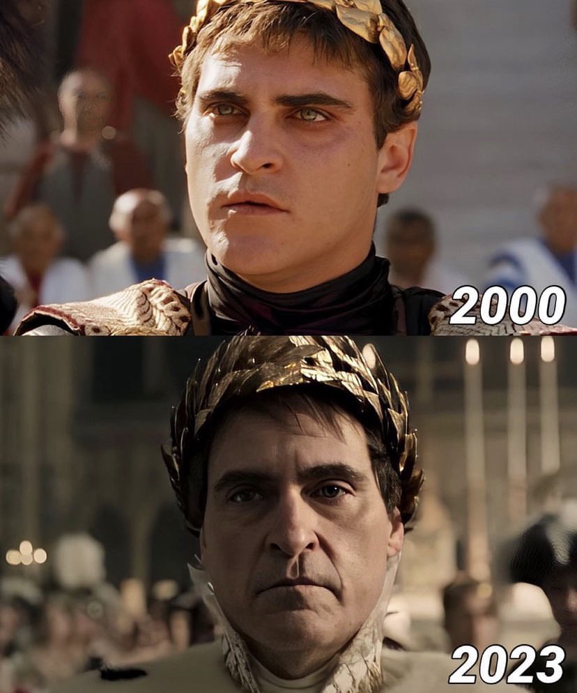 instacinefilos's tweet photo. Joaquin Phoenix 🤝🏻 Ridley Scott 
🎬 Gladiador (2000) 
🎬 Napoleão (2023) https://t.co/Nl3GKpBfUm